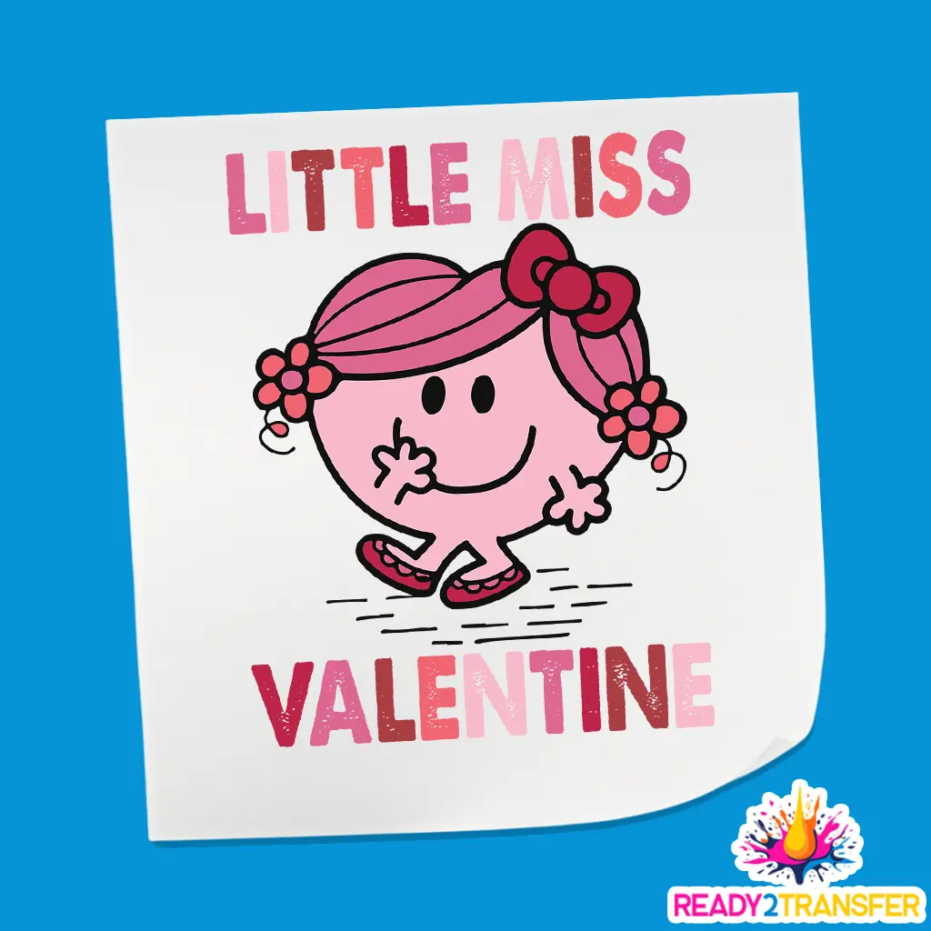 Little Miss Valentine Design - Valentine Theme Design DTF Heat Transfer