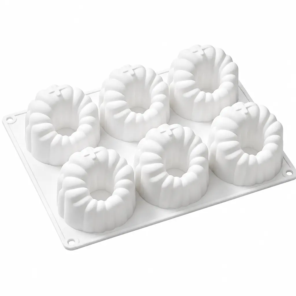 3D Raspberry Silicone Mould, 6-Cavity Fruit Dessert Tray for Mousse Cakes, Chocolate, Jelly, Pudding and Frozen Treats, White, 1 Pack