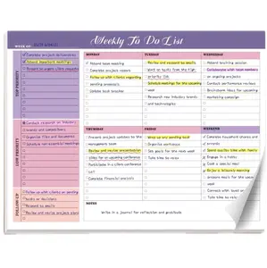 Weekly To Do List Notepad with 52 Tear Off Sheets（8.5"×11"）- Undated Weekly Desk Planner for Women & Man,Work and Home