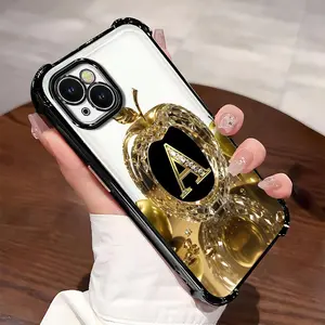 Suitable for [iPhone 13] New high-end letter silicone mobile phone case New business simple electroplating four-corner anti-fall air cushion mobile phone case Affordable anti-fall and anti-fingerprint-995