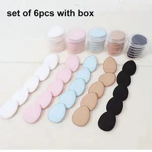 6Pcs Mini Finger Puff with Box Makeup Sponge Puff Set with Container Makeup Puff Set Small Mini Powder Puff with Package Finger Sponge Set with Packing Cream Concealer Applicator Cushion Puff Makeup Tools