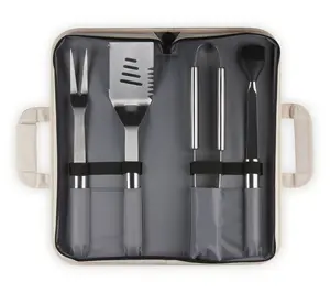 Le Creuset Set of 4 Outdoor Grilling Tools Carry Bag