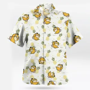 2026 Hot Hawaiian Sets PKM [FREESHIP] Fresh Summer – Youthful – Bold with the Cute duck PKM Hawaiian Shirt Tropical Anime Aloha Shirt - A gift for all ages in your family this summer.