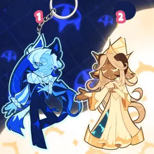 Cookie Run Kingdom Shadow Milk & Pure Vanilla Matching Keychains (Wolf / Sheep)