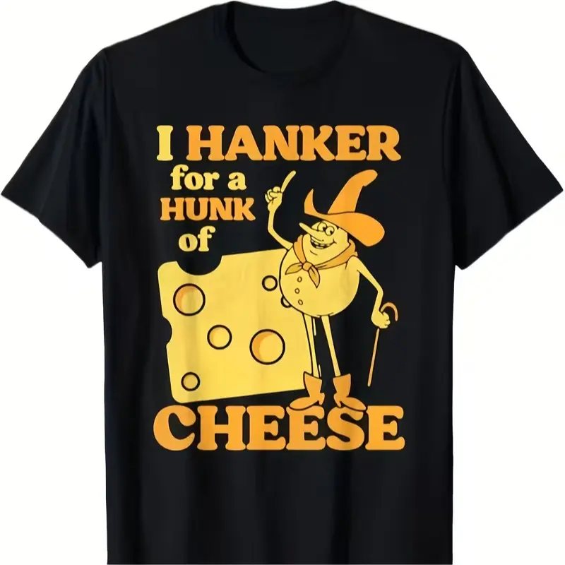 Men'S Vintage Funny Cheese Meme T-Shirt | Retro Graphic Tee with Swiss Cheese & Smiling Wheel Design, Short Sleeve, Crew Neck, Casual & Gym Wear, All-season Fit, Plus Size