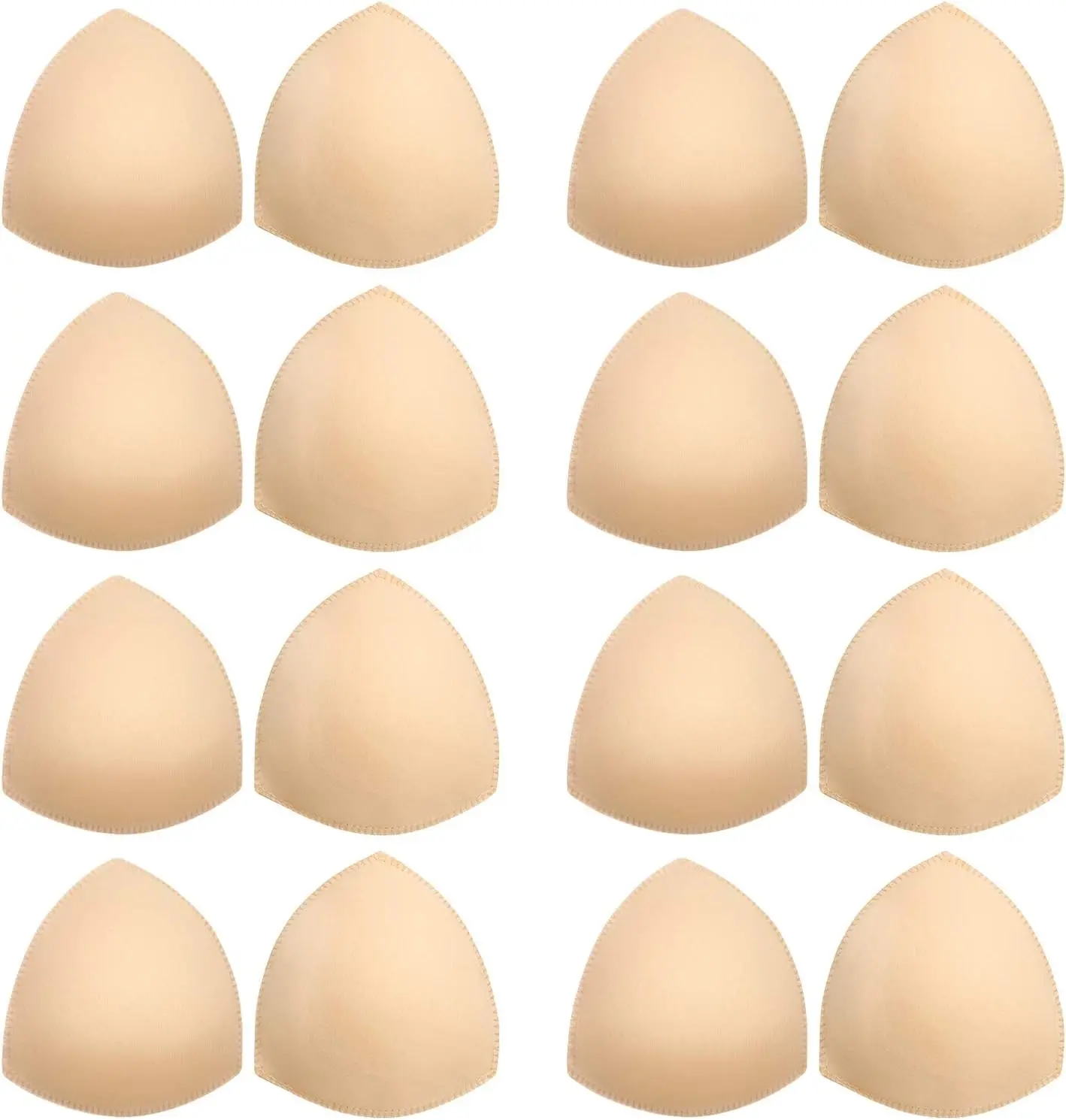 Bra Pads Inserts, 8 Pairs Triangle A/B Cup Removable Inserts for Bras | Beige, Bra Cup Inserts For A/B Cup Sports Bras, Bikinis And Swimsuits. Removable Pads Add Shape, Comfort And Coverage.