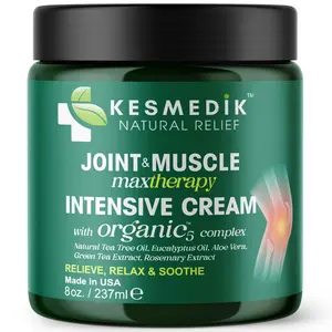 Kesmedik Joint & Muscle MaxTherapy Arnica Cream | Soothes Muscle Tension & Joint Discomfort | Fast-Absorbing, Non-Greasy Formula with Arnica, Menthol & Botanical Extracts | 8 oz