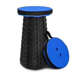 Upgraded Folding Stool Lightweight Sturdy with 400lbs Load Capacity Portable Collapsible for Camping Fishing Hiking BBQ Black