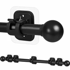No Drilling Curtain Rods for Windows 32-64 Inch 5/8 Inch Diameter Drapey Pole with Adhesive Holder Hook Renter Friendly Cortineros Para Ventanas outdoorfun