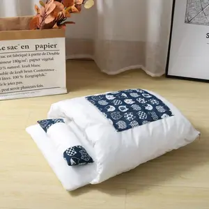 Cat Sleeping Bag Removable Warm Cat Beds Winter Deep Sleep Pet Dog Bed House Cats Nest Cushion with Pillow Cat Supplies Self-Warming Heating Bed soft blanket