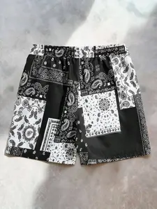 STYLO Men Drawstring Waist Paisley Print Shorts Graphic Jogger Shorts, For Husband, Boyfriend Gifts