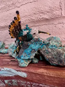 Handmade Beaded Multi Colored Hummingbird Keychain