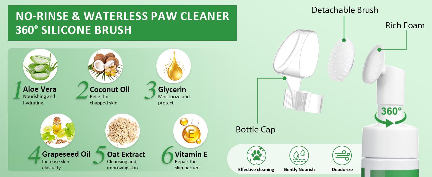 Dog Paw Cleaner Kit No Rinse Waterless Soap-Free Cleanser for All Breed Sizes with Healing Balm for Dry Cracked Paws Protector Care Set,valentine's day gifts for her/him