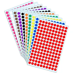 3000 count Small Colored Dot Stickers 0.375" - 10 Colors Round Circle Self-Adhesive Labels for Color Coding, Inventory, Classroom, Organization