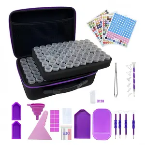 120 Slot Storage Box, Diamond Painting Tool Kit with Accessories, Portable Jewelry Organizer, Multi-Functional Craft Storage Container
