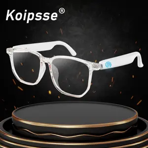 KOIPSSE Smart Glasses Fashionable Sunglass Multifunctional Suitable For All Ages Dual Speakers High-Tech Outdoor And Sports Bluetooth Glasses Sunglasses Accessories Play Music Smart Glass Eyewear Sunglasses Transparent Anti-Blue Light