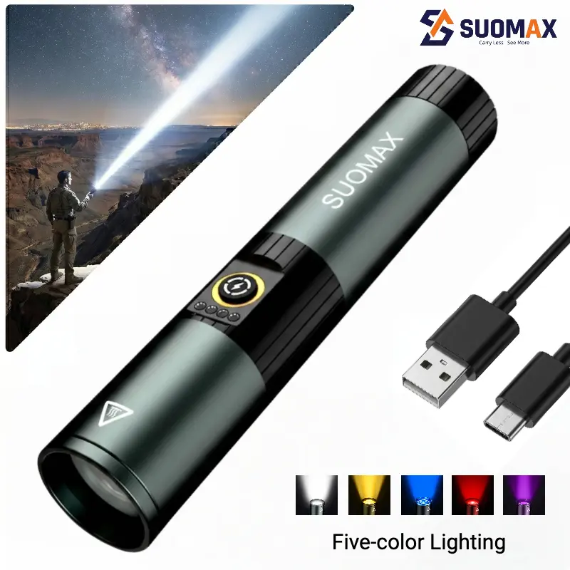 blukar flashlight rechargeable Flashlight, Super Bright Adjustable Focus Flashlights and reliable long Blukar Rechargeable EDC Flashlight