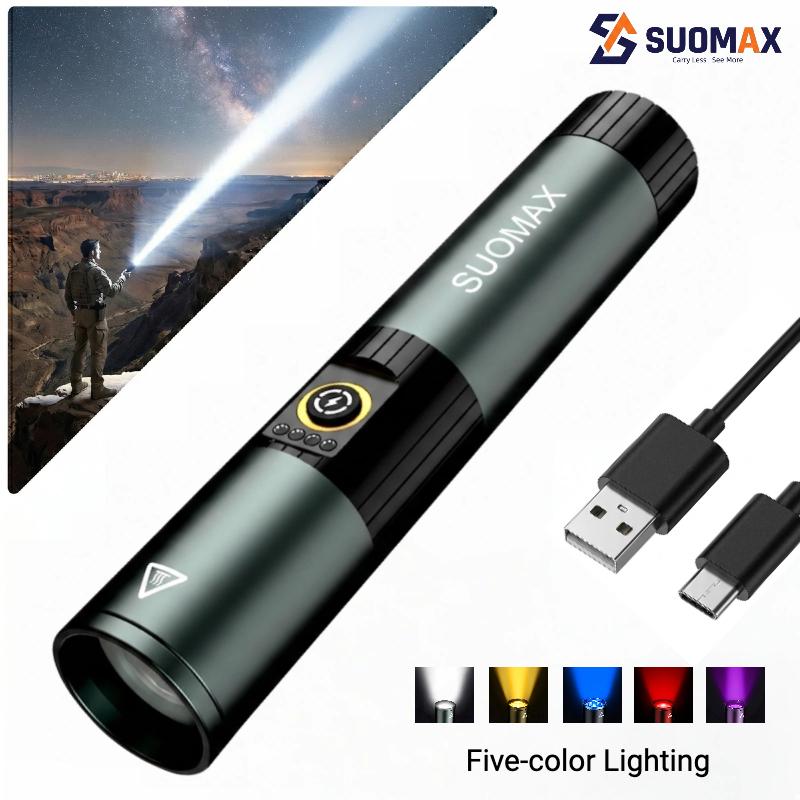 SUOMAX 5-in-1 Strong Flashlight, 1800LM Super Bright LED Light, UV/RED/YELLOW/BLUE/WHITE BEAM, USB-C Rechargeable Pocket EDC Flashlight, Magnetic Base, IPX4 Waterproof, For night work, Camping, Outdoor tactical light, Flash, Led Lights,sohochic SUOMAX 5-in-1 Strong Flashlight, 1800LM Super Bright LED Light, UV/RED/YELLOW/BLUE/WHITE BEAM, USB-C Rechargeable Pocket EDC Flashlight, Magnetic Base, IPX4 Waterproof, For night work, Camping, Outdoor tactical light, Flash, Led Lights,sohochic