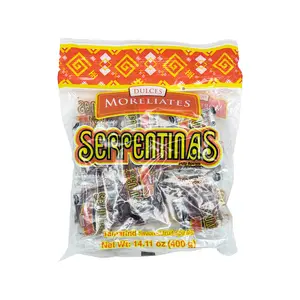 Moreliates Serpentina - 24 Tamarind Flavored Fruit Rolls Mexican Candy Dulces Mexicanos Sweet Spicy Snack Soft Chili Sugar 400g Box