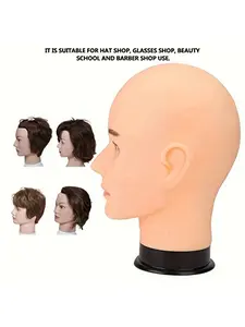 Men's Wig Head, Professional Beauty Wig Making Display Hat Helmet Glasses Mask Model, Realistic Hair Replacement System, Mannequin Head Stand