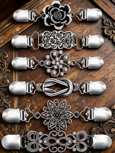 6 Pcs Vintage Cardigan Clips for Women – Shirt Dress Waist Clip, Sweater Shawl Brooch Pin, Adjustable Jacket Cinch Clasp – No Belt Needed Fashion Accessory tiktokshopspringglowup