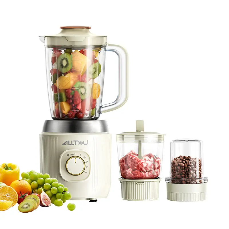 3-in-1 Smoothie Blender & Meat Grinder, 5-Speed Food Chopper with Pulse, Kitchen Processor for Baby Food, Fresh Juice, Sauce & Meal Prep Fruit Vegetable Juicer Powerful Juicer Machine summerwins