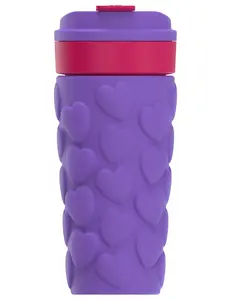 COOL GEAR 20oz Go Grip Valentine's Day Coffee Mug, Heart Pattern Reusable Travel Mug, BPA Free Lid, Hot and Cold Beverages valentines