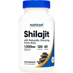 Nutricost Shilajit Capsules (1,000 mg Per Serving) (120 Capsules) - Shilajit Extract with Naturally Occuring Fulvic Acid, 60 Servings, Gluten Free, Non-GMO, Vegan Friendly Dietary Supplement