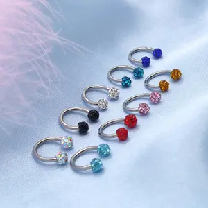 Color mud ball Shambhala drill nose ring lip ring piercing jewelry lip nail earrings ear nail ear nail.
