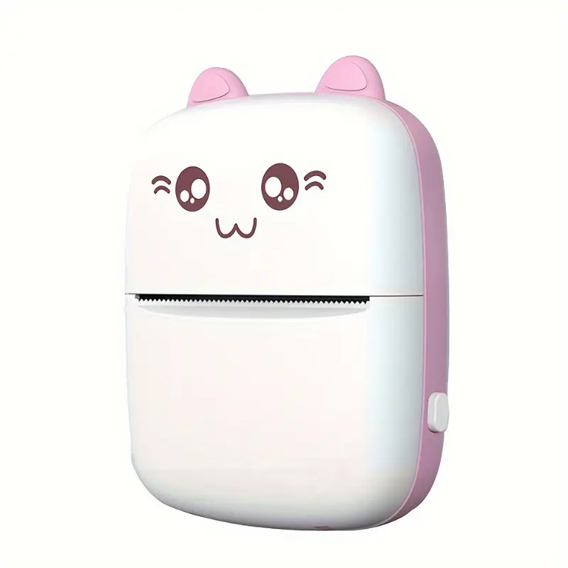 Compact Portable Wireless Mini Thermal Printer with Cute Cat Design, 200Dpi, USB Rechargeable, Photo & Label Printing, Includes USB Cable & Inkless Kit, Ideal for Travel & Home Use, Photo Printing | Wireless Connectivity | USB Rechargeable