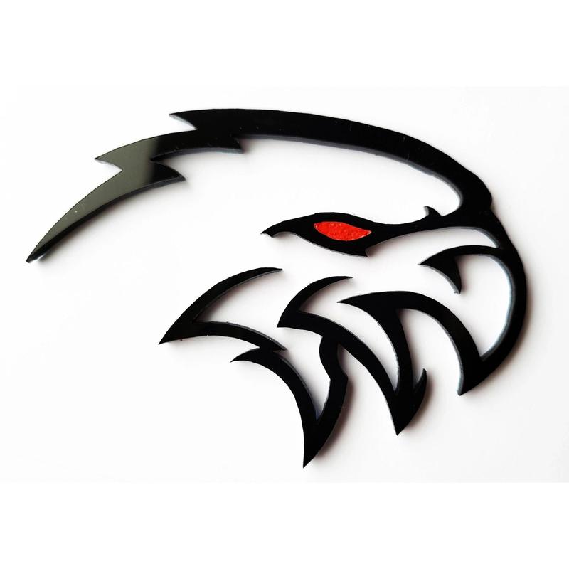 2x Hawk Bird Hellhawk Redeye Emblem Logo for Jeep Grand Cherokee Trackhawk SRT