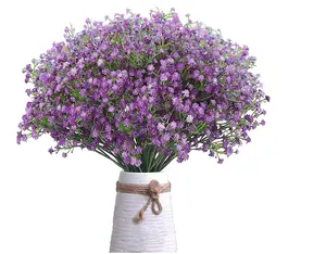 Baby Breath Artificial Flowers, 6Pcs Fake Purple Baby Breath Flowers Decor Decorative