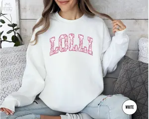 Lolli Grandma Sweatshirt, Floral Crewneck, Cute Lolli Sweatshirt, Valentine’s Gift, Mother’s Day Gift Cotton Fabric