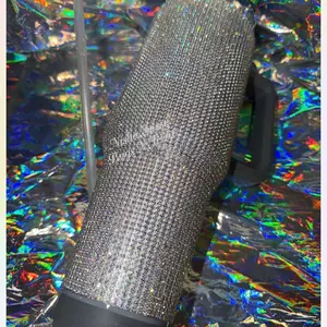 Gray Bling Bluetooth 40oz. All-Day StrawSip Tumbler  Drinkware Portable Bpa Free rhinestone tumbler camo uv tumbler