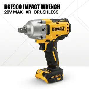 DEWALT DCF900B 20V MAX XR Brushless High Torque 1/2-Inch Impact Wrench with Hog Ring Anvil Delivering 1030 ft-lbs Max Fastening Torque and 1400 ft-lbs Breakaway Torque for Heavy Duty Automotive and Construction