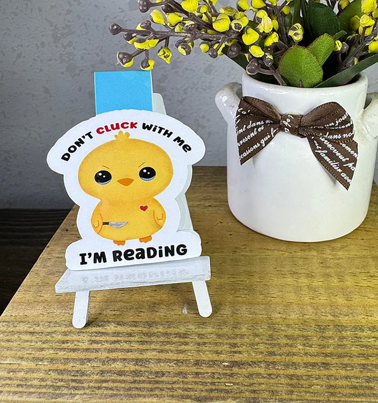 Funny Baby Chick Magnetic Bookmark – “Don’t Cluck With Me, I’m Reading” Cute Chicken Page Marker