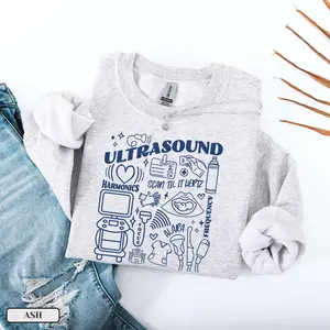 Sonographer Sweatshirt, Cute Ultrasound Tech Crewneck, Sonographer Graphic Top, Ultrasound Tech Shirt Womenswear, Cozy Gift For Medical Staff