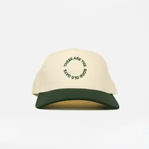 Good Old Days Green & White, Perfect Hats Unisex Snapback Patch Cap Western Trucker Hat