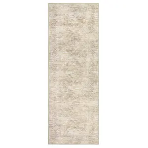2-Pack 6 ft Rectangular Polyester Area Rugs, Beige Geometric Modern Foldable Washable Rugs for Hallway, Bathroom