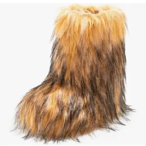 Faux Fur Boots for Women - Elegant Upper Design, Soft & Smooth Texture, Premium Cotton Insulation, Versatile Wear for Girls and Kids - Walking Shoes