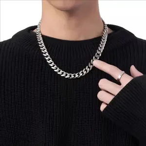 3.5/5/7mm Stainless Steel Cuban Link Chain Classic Punk Personality Simple Fashion Hip-hop Couple Necklace for Men Women cuban chains necklace jewelry