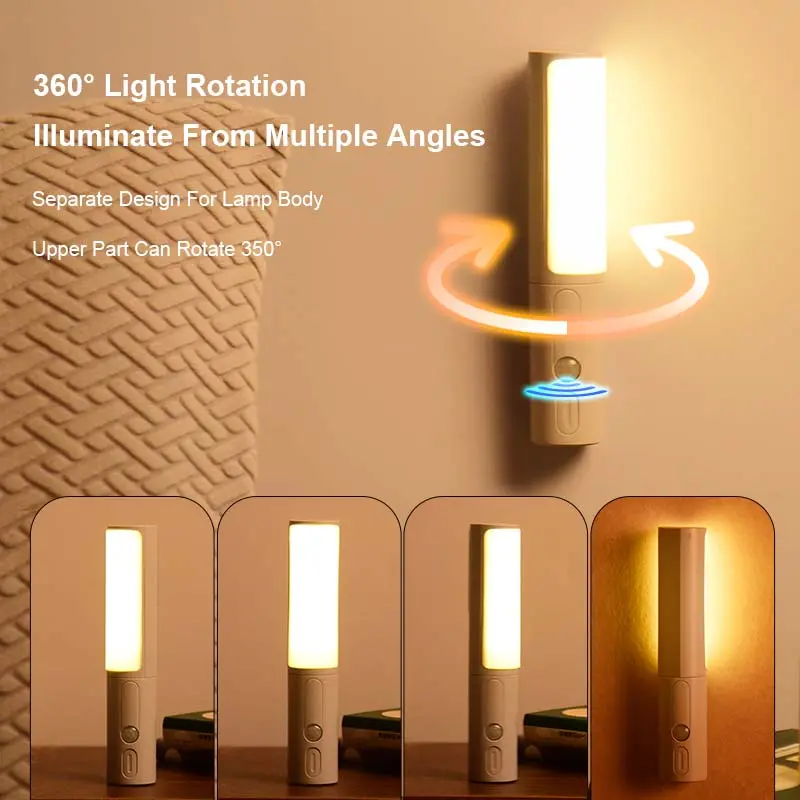 Rhino New Style Smart Human Body Induction Motion Sensor LED Night Light For Home Bed Kitchen Cabinet Wardrobe Wall Lamp