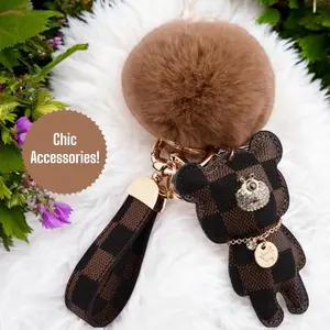 Checkered Keychain Wristlet For Luggage, Purse, Keys, Cellphone