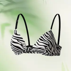 Zebra Print Wireless Bra Fixed Cup European and American Style Hot Girl Women's Underwear Comfortable Sexy