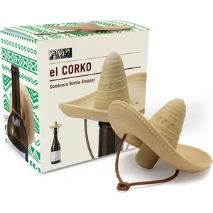 Stopper/Fun Sombrero shaped cap seals bottle and keeps  /Cute  Accessories/ Kitchen Gadgets/el Corko Bottle Stopper by