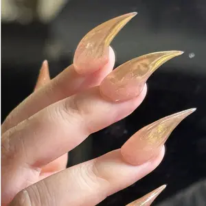 Handmade Long & Medium Claw-Shaped Nail Stickers, Available in Various Colors. Cat Paw Design, Eye-Catching for Parties & Bars, Alternative Gothic Style Polyester Nails, Suitable for All Styles. Limited-Time Promotional Price
