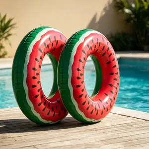 1pc Watermelon-Shaped Inflatable Swimming Circle - Multi-Size Floating Toy for Summer Vacation Party, Pool Play,stress relief toy