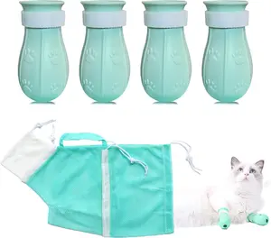 Cat Bathing Booties – Adjustable Multi-Functional Anti-Bite Shower Mesh Bag Features a drawstring design — ideal for travel and bath time. Includes nail clippers, syringe, bathing accessories, and more — a complete grooming kit for your cat.