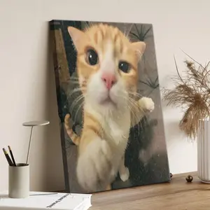 Funny cat expression poster, cute cat poster, Z Generation joke poster, idiotic caricature, gift for cat lovers, funny kitten poster, cool cat poster