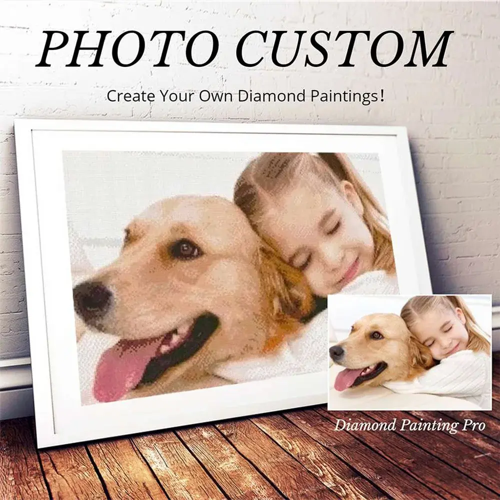 Custom Diamond Painting from Photo, Personalized 5D Full Drill Diamond Art, Custom Picture for Home Wall Decor Gift